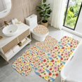 thumbnail image 5 of Pioneer Flower Floral Print Pattern Bathroom Rug Set 4 Piece,Includes Contour,Lid Cover,Bath Mat,Non-Slip Extra Soft Absorbent Washable, 5 of 5