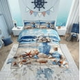 thumbnail image 2 of Erosebridal Oil Painting Beach Bedding Twin Comforter Set, Coatal Starfish Seashell Wishing Bottle Down Comforter, Reversible 2-Piece, 2 of 8