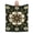 Green, variant on Daisy Blanket Intricate Central Floral Mandala With Daisy And Leaf Repeating Border Dark Green Background Soft Fleece Coverlet 50x40