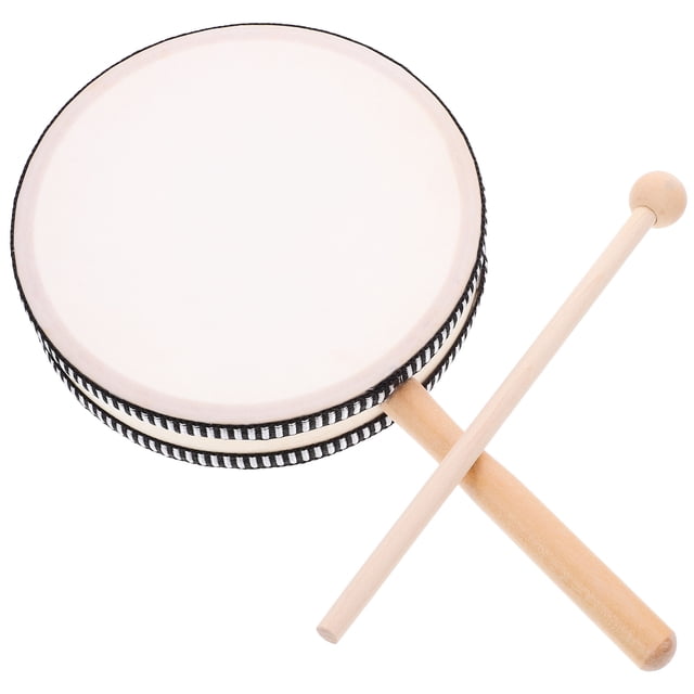 FRCOLOR Hand Drum Set White Hand Drum Set with Excellent Material and Craftsmanship for Home Use Portable Design 1 Set,10.63"X5.91"X1.38"