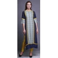 thumbnail image 2 of Bimba Indigo Blue5 Shibori Ikat printed straightÂ&nbsp;kurtisÂ&nbsp;for women panel kurta summer tunic XXX-Large, 2 of 5