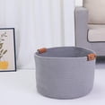 thumbnail image 4 of Unique Bargains 1 PC Woven Storage Basket Shelf Closet Storage Bin for Home Decor Grey L, 4 of 6