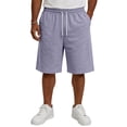 thumbnail image 5 of Men's Cotton Blend Sweat Shorts 2026 Summer Drawstring Elastic Waist Knee Length Casual Athletic Shorts with Pockets Lounge Workout Bermudas Light Purple 3XL, 5 of 7