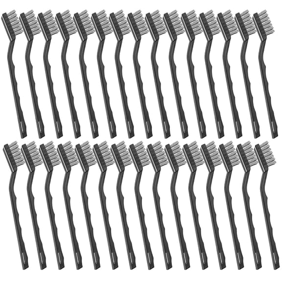 30 Pieces Mini Wire Brush,6.7 Inch Stainless Steel Scratch Brushes,Wire Bristles Brush,Curved Handle Masonry Brushes Wire Bristle for Cleaning Welding Slag and Rust