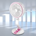 thumbnail image 4 of Lámpara de escritorio con ventilador plegable con ventilador de luz de emergencia LED de 1600 mAh (carga USB rosa) Ndcxsfigh Libre de BPA, 4 of 6