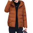 thumbnail image 1 of WomenPlushHoodedOutwearOversizeThickenSolidColorCoatSuitableForFriendsGatheringWear, 1 of 5