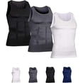 thumbnail image 1 of Mens Slimming Body Shaper Vest Compression Tank Tops Shirts Workout Abs Abdomen Undershirts 3pcs, 1 of 7