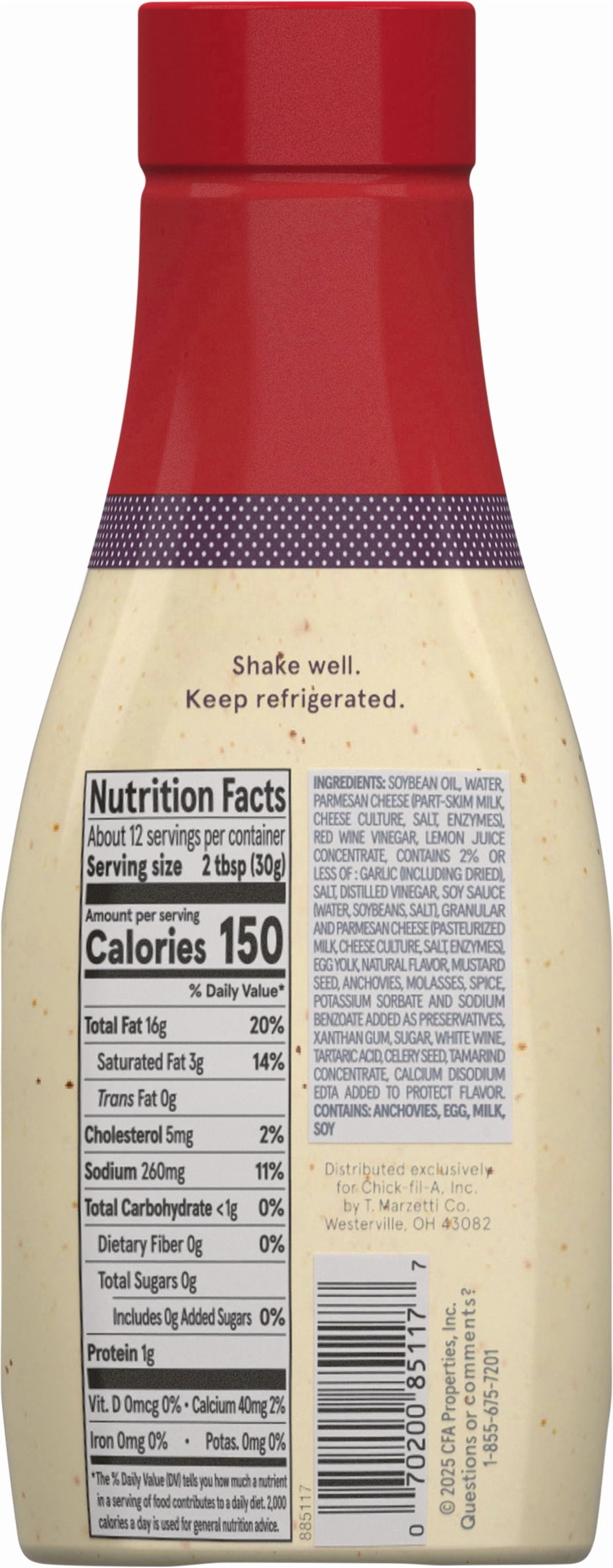 Chick-Fil-A Parmesan Caesar Refrigerated Salad Dressing, 12 Fluid oz Bottle, Fresh