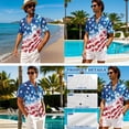 thumbnail image 4 of Whosucclay American Flag Firework Print Matching Hawaiian Outfits Men's Button Shirt Women's Summer Tank Dress Casual Loose Fit Midi, Holiday Matching Outfit for Beach Vacation Travel, S, 4 of 7