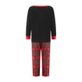 thumbnail image 5 of Christmas Family Pajamas Matching Set, Elk Print Long Sleeve Tops and Elastic Plaid Pants Set for Loungewear Soft Sleepwear, 5 of 10