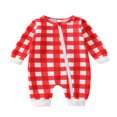 thumbnail image 1 of Bébé Fille Garçon Noël Automne Combinaison Bambins Imprimer Cou Manches Longues Zip-Up Rompers, 1 of 6