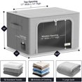 thumbnail image 3 of Sorbus Storage Bins with Metal Frame - Stackable & Foldable Clothes Organizer Bags - Oxford Fabric Storage Containers with Large Clear Window & Carry Handles Organization for Bedding Linen & Clothing, 3 of 5
