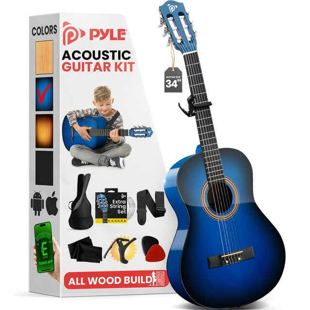 Guitarra acústica Pyle Beginner 1/2 Junior Size Blue Burst