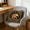 thumbnail image 4 of CaiYueKe Vintage Bohemian Elephants Series Pillow Cover Decorative Throw Pillowcase for Sofa Living Room Bedroom Home Decor Accent Cushion Polyester Fabric Soft Glossy Digital Print Modern Boho Chic, 4 of 7