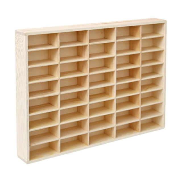 Ruiboury Wooden Showcase Display Holder Box Showcasing Toy Car Collections In Organized Manner 40 Grid