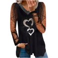 thumbnail image 1 of Blusa informal de manga larga con cuello en V para mujer Pompotops gfhjh22092, 1 of 8
