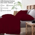 thumbnail image 5 of 1 Pcs Duvet Cover 100% Egyptian Cotton 1000 Thread Count with Zipper Closure & Corner Ties - Full/Queen Size (90" x 90") Inch, Burgundy Stripe, 5 of 5