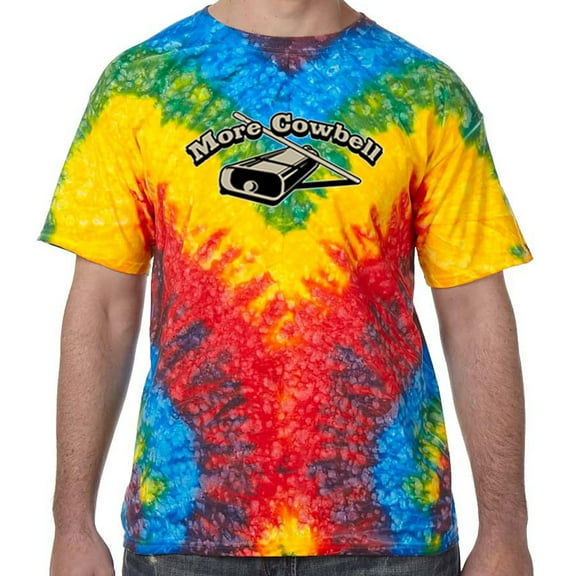 More Cowbell Psychedelic Tie Dye Tee Shirt - Woodstock, Large