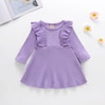 thumbnail image 1 of 2020 Nouvelle Robe à Manches Longues pour Petites Filles, Décontractée, Ample, Col Rond, Mini-Robe Tricotée, 1 of 5