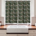 thumbnail image 2 of Ambesonne Tropical Kitchen Curtains, Exotic Hawaii Plants Art, 55"x45", Seal Brown Multicolor, 2 of 3