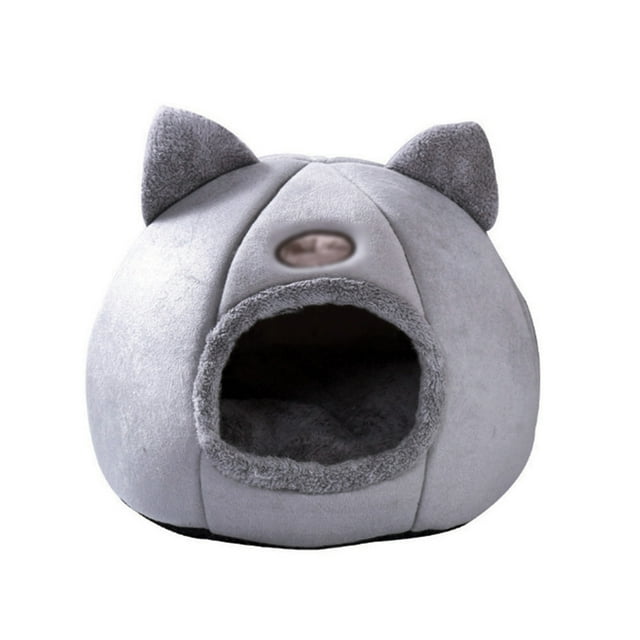 Cálida cama para gatos Invierno Suave Cómodo nido de mascotas Interior Semi-cerrado Mascota Tomshoo Tela