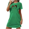 thumbnail image 2 of Camisón corto de San Valentín para mujer, talla grande, estampado en el pecho, cuello redondo, manga corta, 2 of 3