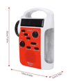 thumbnail image 3 of Lampe de poche solaire multifonctionnelle à manivelle, radio AM/FM, téléphone portable, batterie externe, lampe de poche LED, alarme d'urgence (rouge), 3 of 4