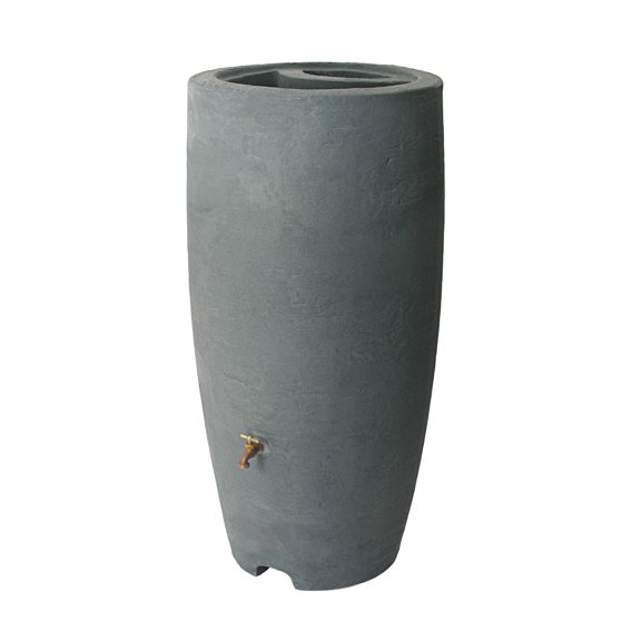 Algreen Athena Rain Barrel, 80 Gallon, Charcoal Resin