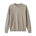 thumbnail image 3 of ZGRBOU Women's Crew Neck Knit Sweater Lightweight Solid Color Long Sleeve Pullover Top Fall Winter Casual Loose Fit Shirt, 3 of 4