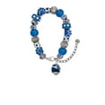 thumbnail image 2 of Delight Jewelry Silvertone Blue Enamel World Globe Spinner Blue Paw Print Bead Bracelet, 7"+2", 2 of 4
