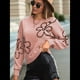 thumbnail image 5 of Suéter Informal de Larga con Cuello Redondo y Hombros Caídos para Mujer, Tejido de Punto Raíz de Rosa XL, 5 of 8