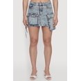 thumbnail image 4 of Women's Acid Wash Denim Mini Utility Skirt, 4 of 5