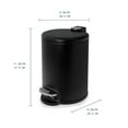thumbnail image 4 of Acento 1.3 gal, Round Soft Close Premium Pedal Waste Bin for Bedroom, Bathroom, Home and Office, Step On Trash Can, Matte Black, 4 of 12