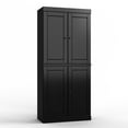 thumbnail image 5 of 100% Solid Wood 32" Bathroom Cabinet with Solid Doors, 2-Drawers and Adjustable Shelves, 5 of 6