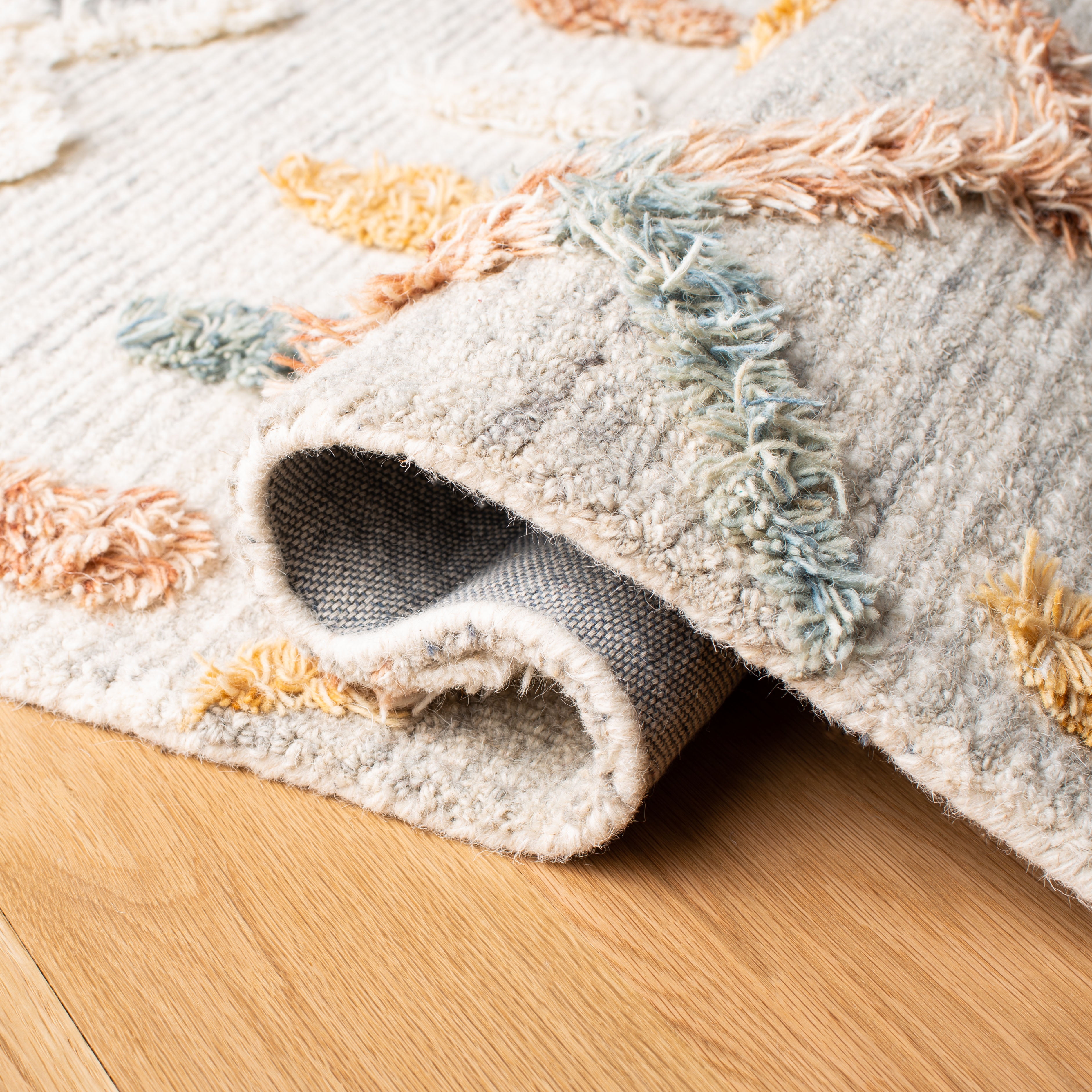 SAFAVIEH Kenya Arturas Southwestern Wool Runner Rug, Ivory/Blue, 2'3" x 10'