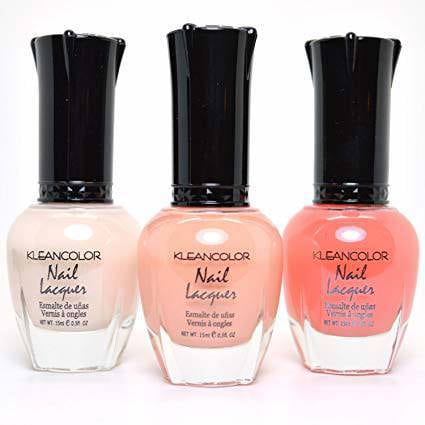3 Kleancolor Nail Polish Sheer Pastel Nude Peach White Summer Set