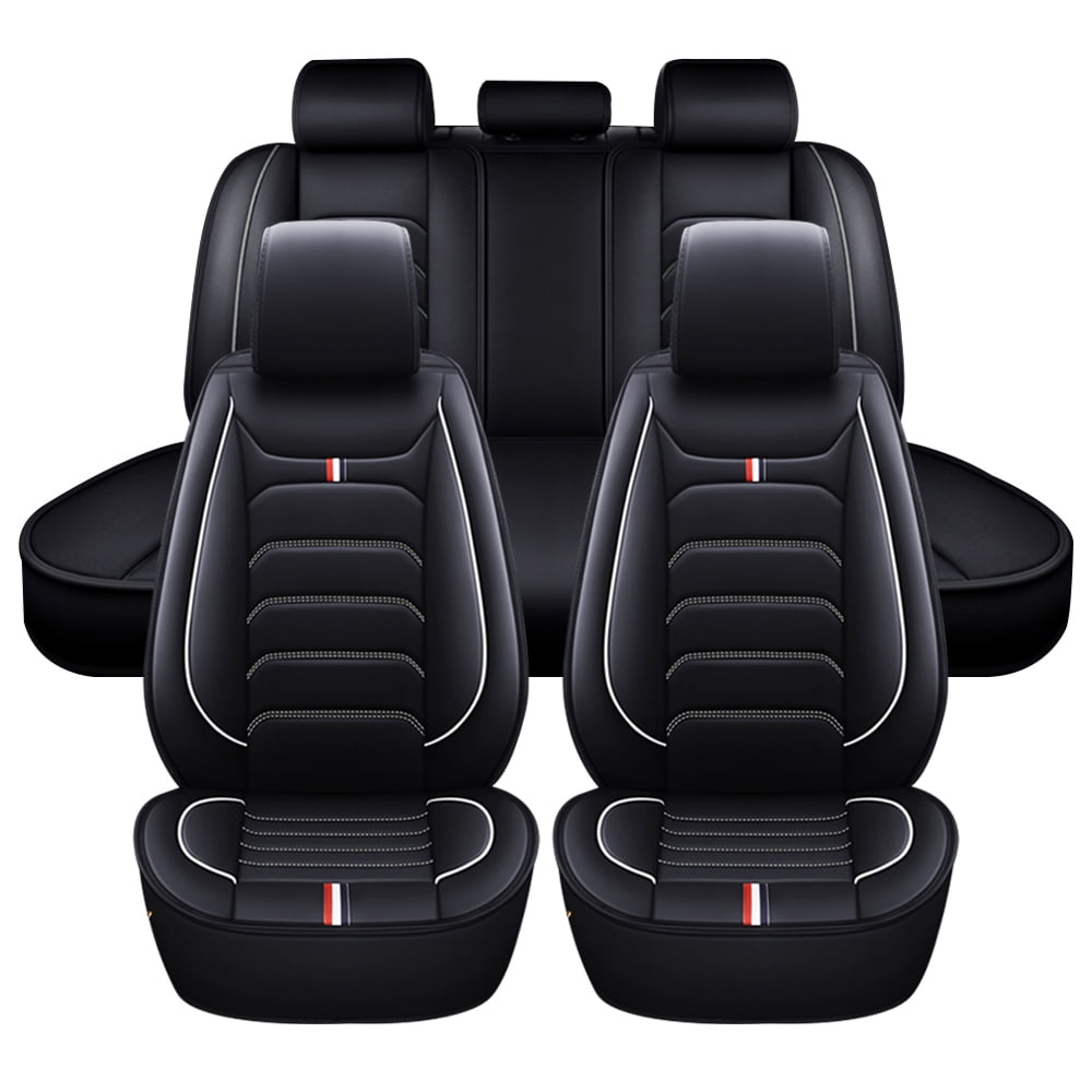 OTOEZ Car Seat Covers Luxury Leather 5-Seats Full Set Protector Universal for Auto Sedan SUV