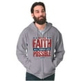 thumbnail image 3 of With Faith All is Possible Christian Zip Up Hoodie Men's Women's Brisco Brands S, 3 of 6