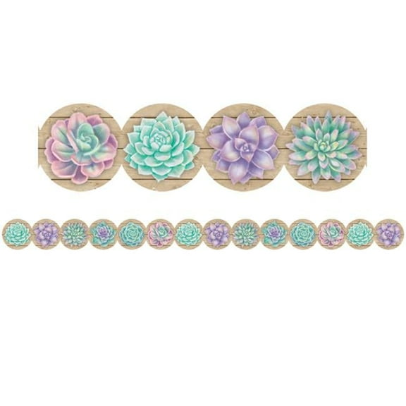 Rustic Bloom Succulents Diecut Trim - Pack of 6