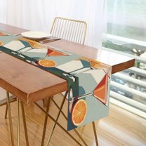 Yayeee Table Runner 70 inches Long Home Kitchen Dinning Party Decoration, Mid Century Orange Juice