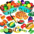 thumbnail image 1 of Juguete de comida Cutting Play Shemira, 100 unidades con 2 cestas para niños, 1 of 7