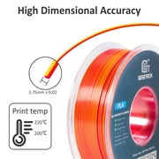 Geeetech Anti-silk type 3D Printer PLA Filament 1KG Toughness Enhanced Filament with 1.75mm Dimensional Accuracy +/-0.03mm, 1080 Feet per Roll, Vacuum Packaging Two-color golden red