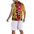 thumbnail image 2 of Naloa Colorful Tie Dye Stained Glass 1 Basketball Jersey Reversible Men's Mesh Athletic Sports Shirts Training Practice S-4XLLarge, 2 of 6