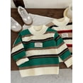 thumbnail image 2 of Suealasg Little Boys Sweater Baby Fall Winter Clothes Striped Print Crew Neck Long Sleeve Knit Pullovers Tops Kids Toddler Boys Warm Knitwear 1-6 Years, 2 of 6
