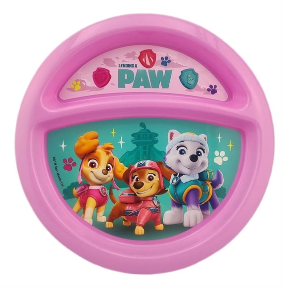Plato Fun Kids Redondo con Divisiones Paw Patrol Niña Multicolor