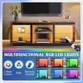 thumbnail image 3 of XiHuaZhaoChen LED TV Stand for 65 Inch TV, Modern Entertainment Center with Adjustable Glass Shelves & Customizable LED Lights, Sturdy Media Console for Living Room, Bedroom,Gaming (Brown), 3 of 10