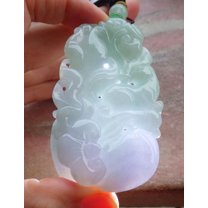 Certified Green Lavender Burma 100% Natural A Jade jadeite Pendant Fox Lotus Flower Peach Ruyi Necklace 665491 TN