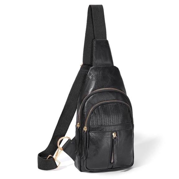 SUOSDEY Small Sling Bag for Women,Black Crossbody Sling Bag Anti Theft Chest Bag for Shopping Travel