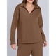 thumbnail image 4 of Conjuntos de Dos Piezas para Mujer, Moda de Otoño 2025, Pantalones Anchos, Conjunto de Estar por Casa, para Viajes y Vacaciones. Marrón M, 4 of 9