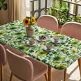thumbnail image 3 of St. Patrick's Day Table Cloths for 4 Foot Rectangle Tables, Watercolor Lucky Shamrocks Vintage Leaves Patio Waterproof Elastic Fitted Tablecloths, Washable Rectangular Table Cover for Camping, 3 of 8